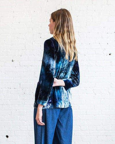 Raquel Allegra Clothing Large Velvet Tie Dye Blazer