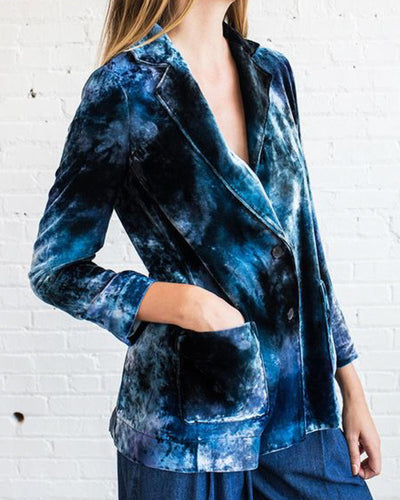 Raquel Allegra Clothing Large Velvet Tie Dye Blazer