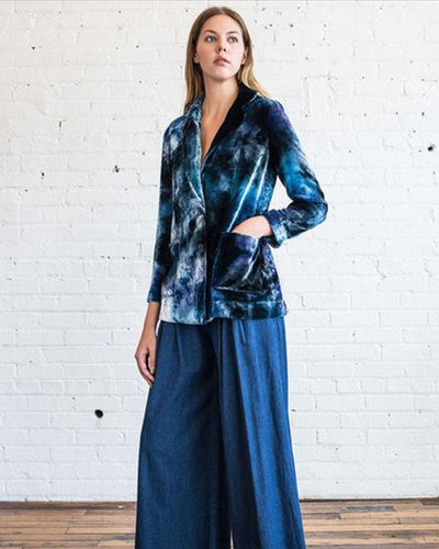 Raquel Allegra Clothing Large Velvet Tie Dye Blazer
