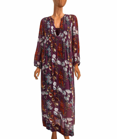 Raquel Allegra Clothing Medium Printed Maxi Dress with Slip