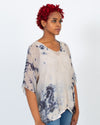 Raquel Allegra Clothing Medium Silk Tie Dye Blouse Set