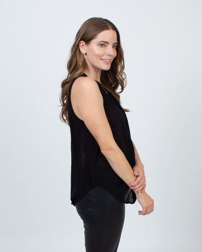 Raquel Allegra Clothing Medium Sleeveless Swooping Hemline Tank