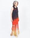 Raquel Allegra Clothing Medium Tie Dye Long Fringe Dress