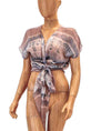Raquel Allegra Clothing Medium Tie Front Crop Top