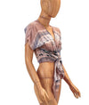Raquel Allegra Clothing Medium Tie Front Crop Top