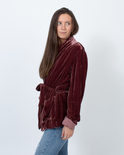 Raquel Allegra Clothing Medium Velvet Silk Blazer