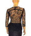 Raquel Allegra Clothing Small Black Sheer Lace Fitted Top