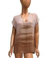 Raquel Allegra Clothing Small Silk Semi-Sheer Scoop Neck Top