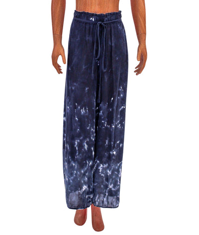 Raquel Allegra Clothing Small Silk Wide-Leg Cropped Pant with Pockets