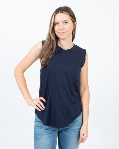Raquel Allegra Clothing Small Sleeveless Textured Tee