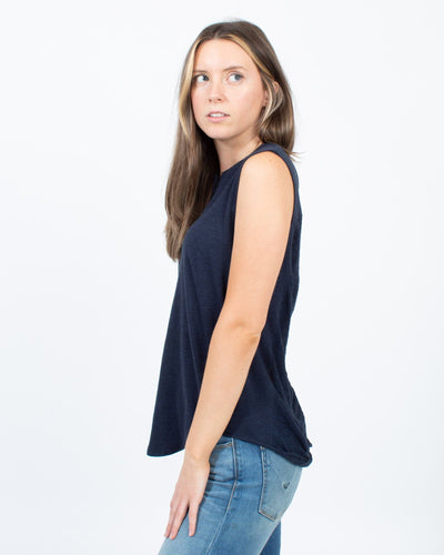 Raquel Allegra Clothing Small Sleeveless Textured Tee