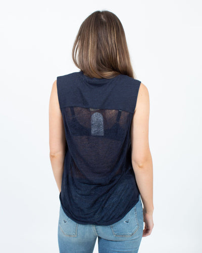 Raquel Allegra Clothing Small Sleeveless Textured Tee