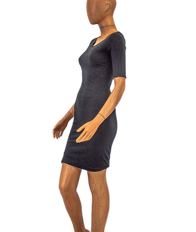 Raquel Allegra Clothing XS Black Bodycon Midi Dress