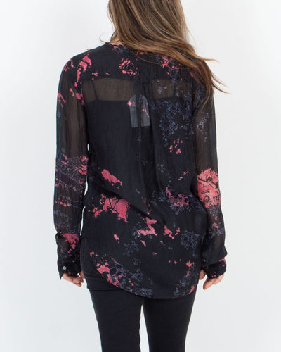 Raquel Allegra Clothing XS Printed Silk Blouse