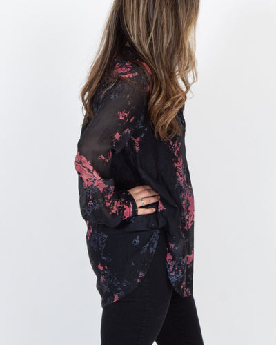 Raquel Allegra Clothing XS Printed Silk Blouse
