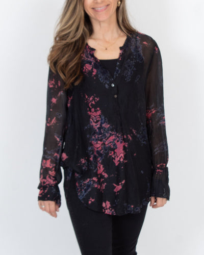 Raquel Allegra Clothing XS Printed Silk Blouse