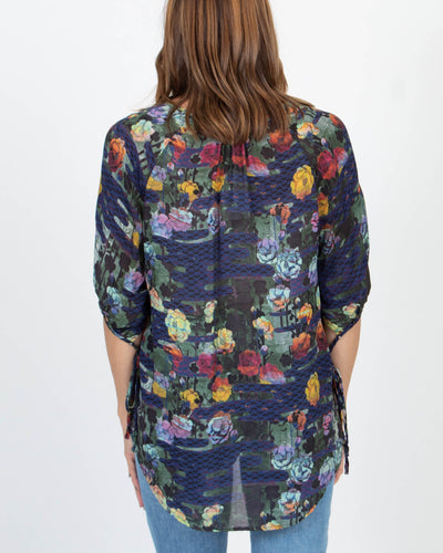 Raquel Allegra Clothing XS Printed Silk Blouse