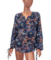Raquel Allegra Clothing XS Semi Sheer Printed Blouse