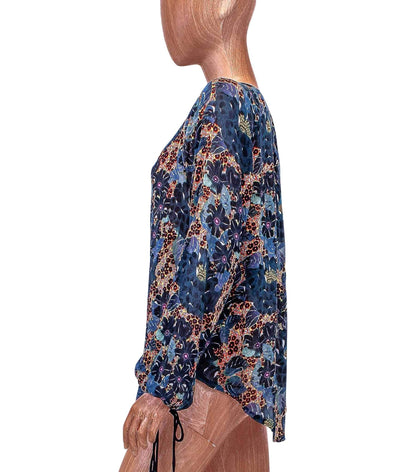 Raquel Allegra Clothing XS Semi Sheer Printed Blouse