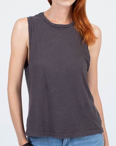 RE/DONE Clothing Small "x Hanes" Grey Basic Cotton Tank