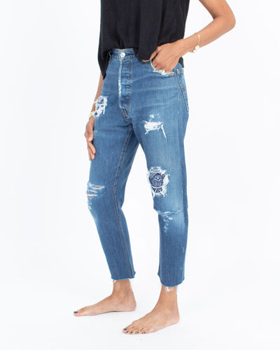 RE/DONE Clothing XS | US 25 Patch Distressed Jeans