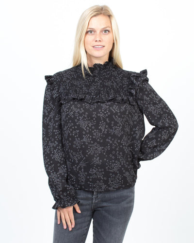 Rebecca Minkoff Clothing Medium Printed High Neck Blouse