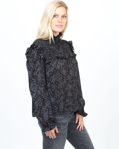 Rebecca Minkoff Clothing Medium Printed High Neck Blouse