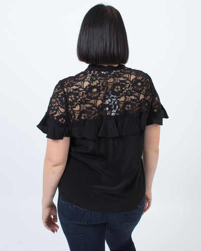Rebecca Taylor Clothing Large | US 10 Lace Button Down Blouse