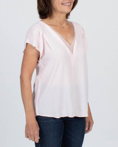 Rebecca Taylor Clothing Large | US 10 Pink V-Neck Blouse