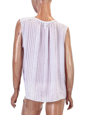 Rebecca Taylor Clothing Large | US 10 Semi-Sheer Sleeveless Blouse