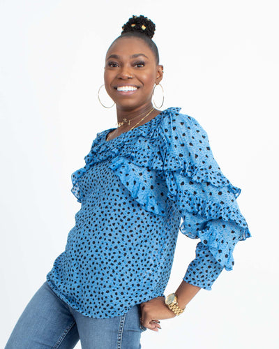 Rebecca Taylor Clothing Medium | US 6 Printed Long Sleeve Blouse