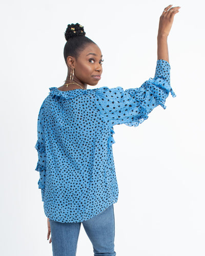 Rebecca Taylor Clothing Medium | US 6 Printed Long Sleeve Blouse