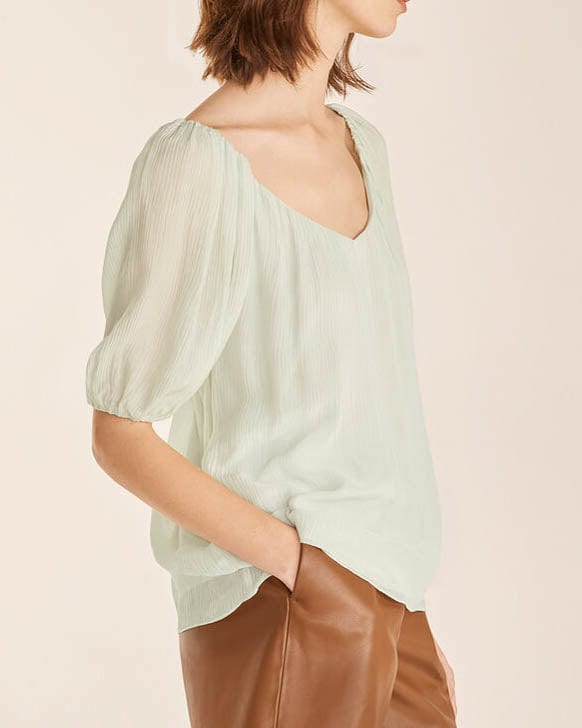 Rebecca Taylor Clothing Small Puff-Sleeve Top