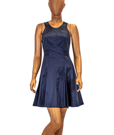 Rebecca Taylor Clothing Small | US 4 Laser Cut Fit-And-Flare Dress in Navy