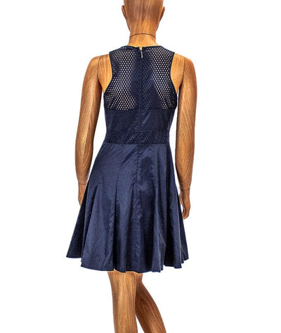 Rebecca Taylor Clothing Small | US 4 Laser Cut Fit-And-Flare Dress in Navy