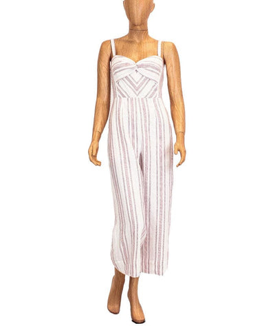 Rebecca Taylor Clothing Small | US 4 Striped Linen Jumpsuit with Pockets
