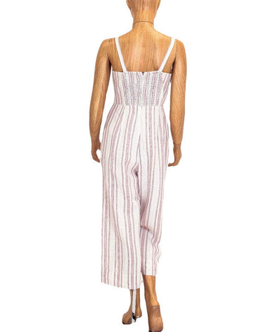 Rebecca Taylor Clothing Small | US 4 Striped Linen Jumpsuit with Pockets