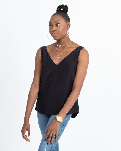 Rebecca Taylor Clothing XS Black "La Chemise" Silk Tank