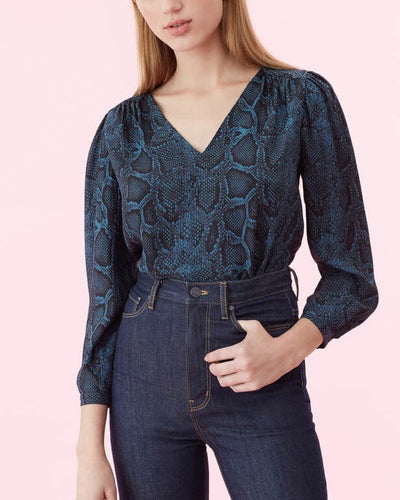 Rebecca Taylor Clothing XS | US 0 Snake Print Silk Blouse
