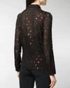 Red Valentino Clothing Small | IT 40 Black Sheer Heart Blouse