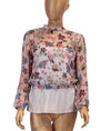 Red Valentino Clothing Small | US 4 I FR 40 Sheer Floral Long Sleeve Top