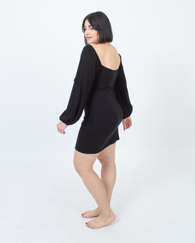 Reformation Clothing Medium Black Ribbed Mini Dress