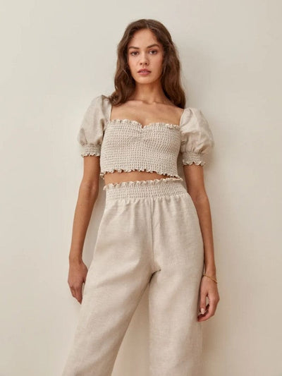 Reformation Clothing Medium "Mora" Linen Two Piece Set