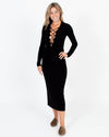 Reformation Clothing XS Long Sleeve V-Neck Lace Up Knit Dress