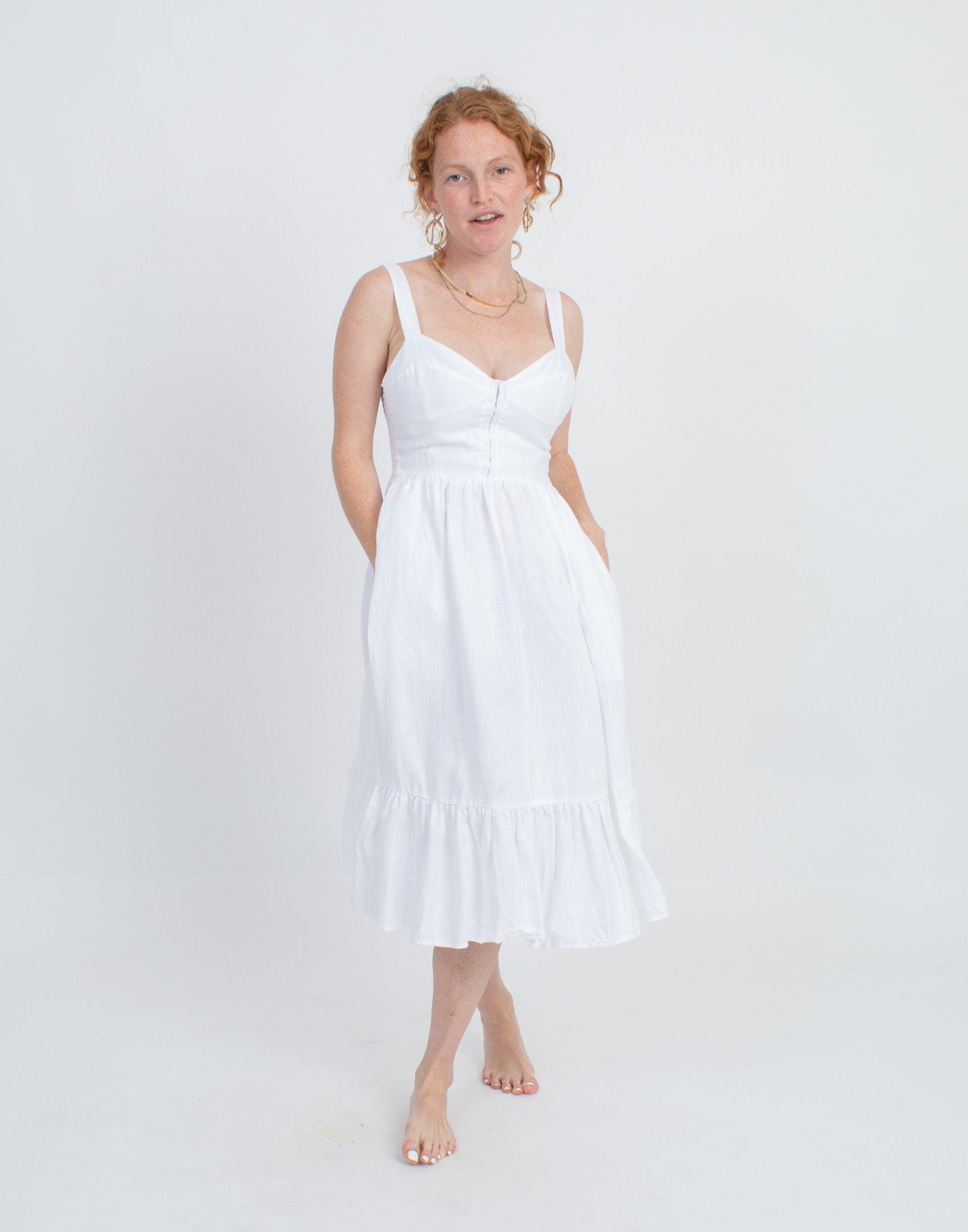 Reformation Clothing XS | US 0 Linen Corset Dress