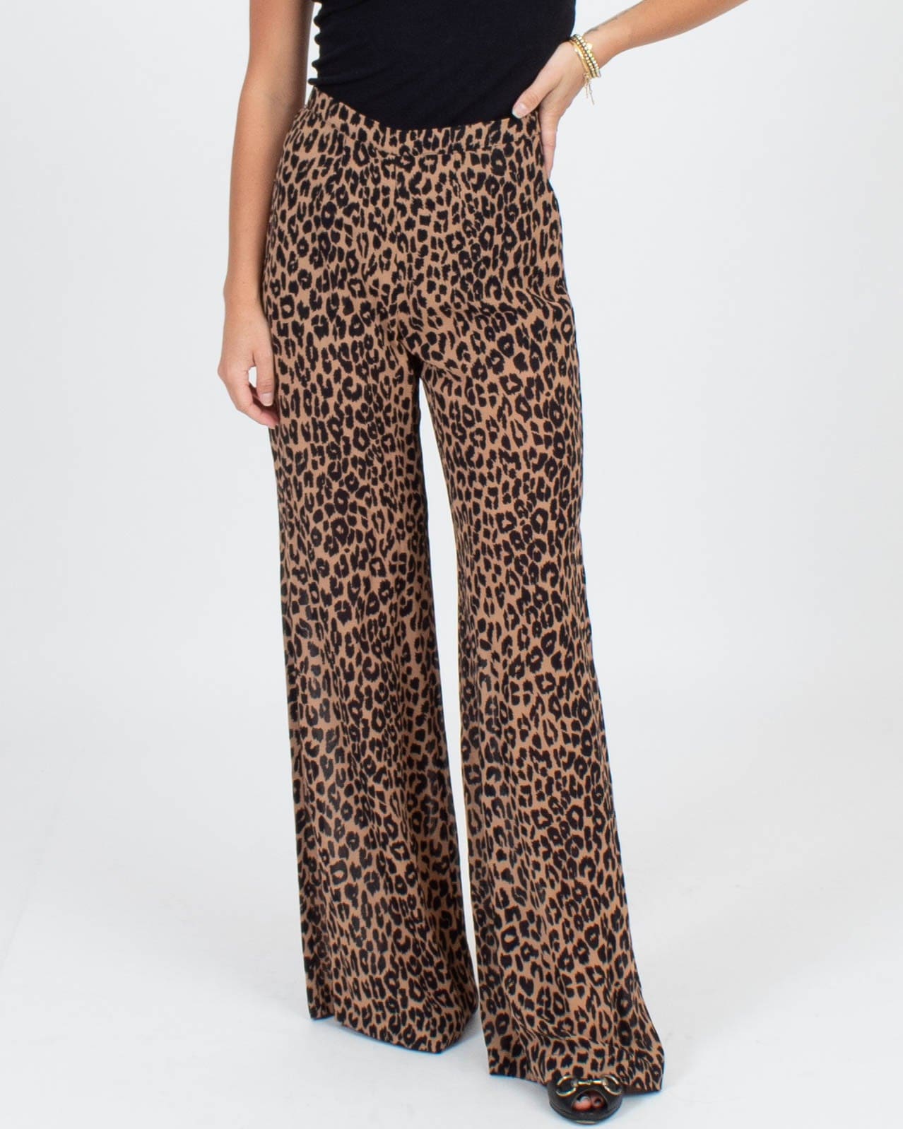 Leopard Print Wide Leg Pants