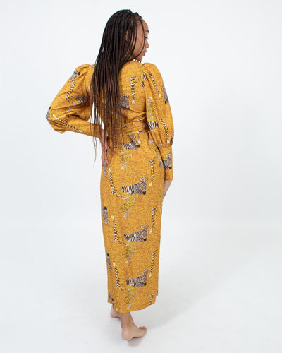 RHODE Clothing XS Animal Print Maxi Wrap Dress