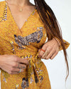 RHODE Clothing XS Animal Print Maxi Wrap Dress