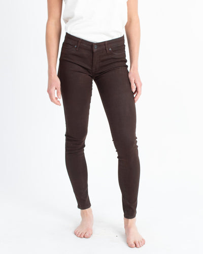 Rich & Skinny Clothing Small | US 26 Brown Coated Skinny Jeans