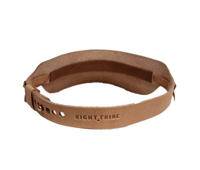 Right Tribe Accessories One Size Cambria Leather Visor in Light Tan